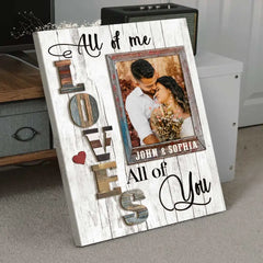 Personalisiertes Jubiläumsgeschenk für Paare, Fotogeschenk für Freund, All Of Me Loves All Of You Poster