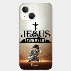 Personalisierte Handyhülle „Jesus hat mein Leben gerettet“.