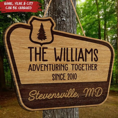 Adventuring Together - Personalized Door Sign, Gift For Camping