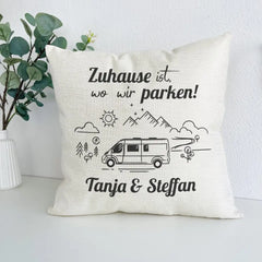 Personalisierte Campingkissen, Camper-Geschenke, Camper-Zubehör, Home is Where We Park