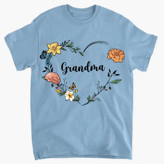 Custom Grandma Birth Month Flower Shirt