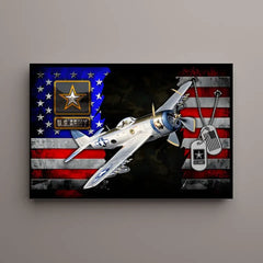 Personalisiertes Geschenk für Militärveteran, Vater, Opa, Veteran, individuelles Geschenk für Militärveteran, Soldat, amerikanisches rustikales Flaggen-Poster auf Leinwand