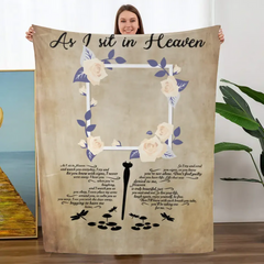 As I Sit In Heaven Custom Photo Blanket Memorial