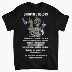 Uninvited Guests - Personalized T-Shirts and Sweatshirts Veterans - This property is Veteran Protected 3D Printing