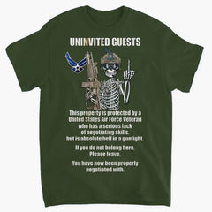 Uninvited Guests - Personalized T-Shirts and Sweatshirts Veterans - This property is Veteran Protected 3D Printing