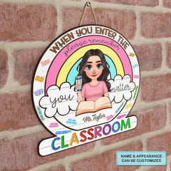 Personalized Custom Door Sign - Teacher's Day, Appreciation Gift For Teacher - Please Remember Teacher Door Sign