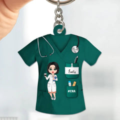 Nurse Life Pretty Doll Nurse Personalized Keychain