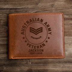 Personalized Australian Armed Forces Leather Wallet Laser(RFID BLOCKING)