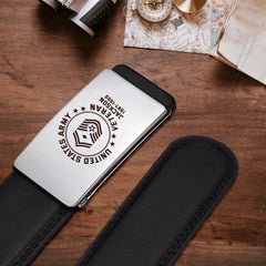 Personalized US Military Veteran Handmade Leather Belt