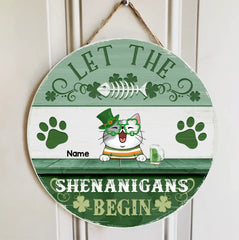 St. Patrick's Day Custom Wooden Signs, Gifts For Cat Lovers, Let Get Ready To Stumble Custom Signs Outdoor , Cat Mom Gifts