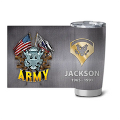 Personalized Military Retired Veteran Tumbler