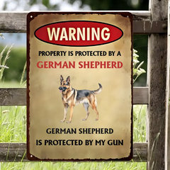 Property Protected by Fur Babies - Home Outdoor Metal Sign