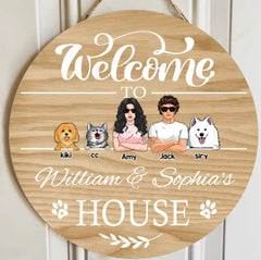 Welcome Door Signs, Gifts For Pet Lovers, Welcome To Pet Lovers House Custom Wooden Signs