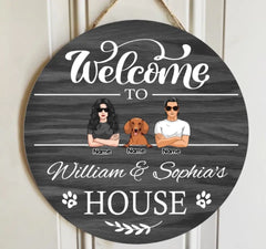 Welcome Door Signs, Gifts For Pet Lovers, Welcome To Pet Lovers House Custom Wooden Signs