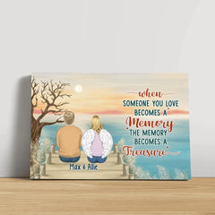 Personalized Canvas, Up To 6 People, The Memory Becomes A Treasure, Memorial Gift For Loss Of Family And Friends