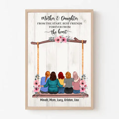 First My Mother Forever My Friend - Personalized Gifts Custom Mother and Daughters Poster For Mom, Mother's Gift