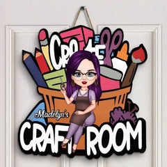 My Craft Room - Personalized Custom Door Sign - Gift For Craft Lover, Craft Girl