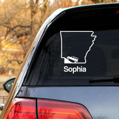 Personalized US State Map & Jeep Car Custom Name Decal Printed