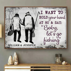 Baby, Let's Go Fishing Horizontal Poster