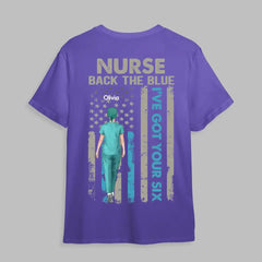 Personalized Nurse Back The Blue I've Got Your Six US Flag Gift For Nurse T-shirt