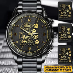 Personalized Dog Dad Happy Father's Day Gift Watch