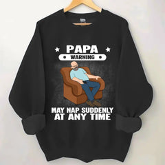 Grandpa Warning May Nap Suddenly At Any Time Funny Father‘s Day Gift Personalized Shirt