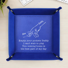 Empty Your Pockets Daddy - Personalized Leather Valet Tray