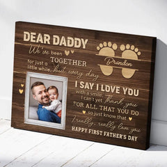 First Father’s Day Gifts Personalized Photo Canvas Wall Art