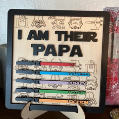 Personalized 'I Am Their/Your Father' Lightsaber Plaque – The Ultimate Gift For Dad