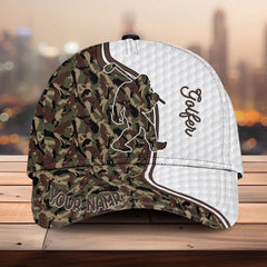 Personalized Camo Golf Cap - Custom Name and Golfer Design