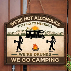 This Side Of The Campground - Camping Personalized Custom Shaped Home Decor Wood Sign