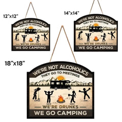 This Side Of The Campground - Camping Personalized Custom Shaped Home Decor Wood Sign