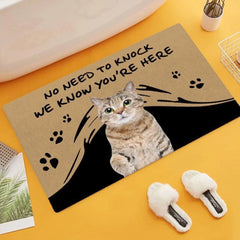 No Need To Knock” Personalized Pet Photo Doormat (1)