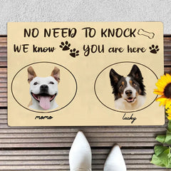 "No Need To Knock” Custom Pet Photo Face Floor Mat