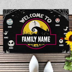 Personalized Doormat Welcome To The Town Custom Family Design Attractive Halloween Gift