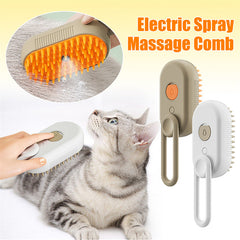 🐾 Self-Cleaning Steam Pet Brush – 3-in-1 Groomer, Massager & Hair Remover for Cats & Dogs
