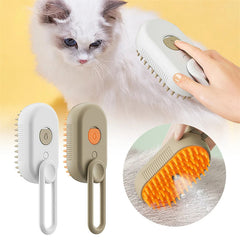 🐾 Self-Cleaning Steam Pet Brush – 3-in-1 Groomer, Massager & Hair Remover for Cats & Dogs