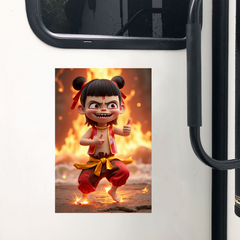 Young Nezha Sticker – Playful & Fearless Chinese Mythology Decal-3