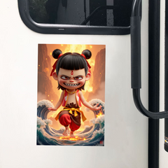 Young Nezha Sticker – Playful & Fearless Chinese Mythology Decal-2