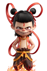 Young Nezha Sticker – Playful & Fearless Chinese Mythology Decal-9