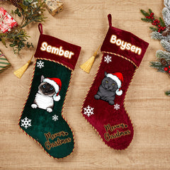 Cat Meowy Christmas - Personalized Cats Christmas Stocking