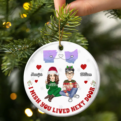 I Miss Your Face - Personalized Circle Ceramic Ornament