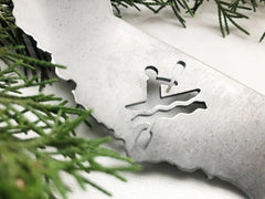 California State Kayak Ornament Rustic Raw Steel Metal Christmas Tree Holiday Gift Stocking Stuffer Kayaker Kayaking River Ocean Bay Yak