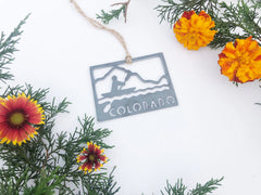 Colorado State Kayak Ornament made from Recycled Steel Eco Friendly Christmas Ornament Holiday Gift National Park Wander Explore