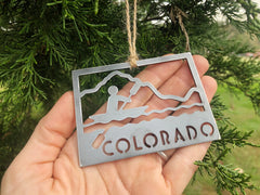 Colorado State Kayak Ornament made from Recycled Steel Eco Friendly Christmas Ornament Holiday Gift National Park Wander Explore
