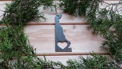 Delaware State Ornament Made from Recycled Raw Steel Christmas Tree Decoration Host Gift Wedding Gift Housewarming Gift Country Rustic Metal