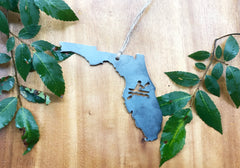 Florida State Kayak Ornament Made from Raw Steel Anniversary River Kayaking Ocean Kayak Adventures Outdoor Gift MADE in USA by US