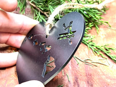 Hawaii Kayak State Ornament Made from Raw Steel Christmas Tree Decoration Host Gift Wedding Gift Steel Anniversary Hawaiian Islands Trip