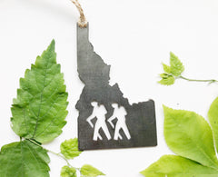 Idaho State Hikers Ornament made from Mild Raw Steel Anniversary Gift Explore Hiking Trails Adventure Mountains National Parks
