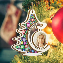 Custom Photo Memorial Christmas Tree Always With You - Personalized Suncatcher Ornament